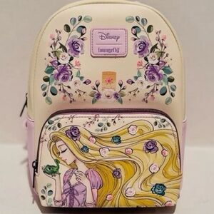 Loungefly Disney NWT Tangled Rapunzel & Pascal Flowers Mini Backpack